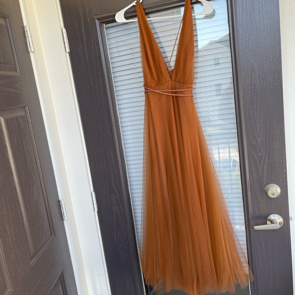 Cinderella tulle dress from Hello Molly in Chocolate size large.